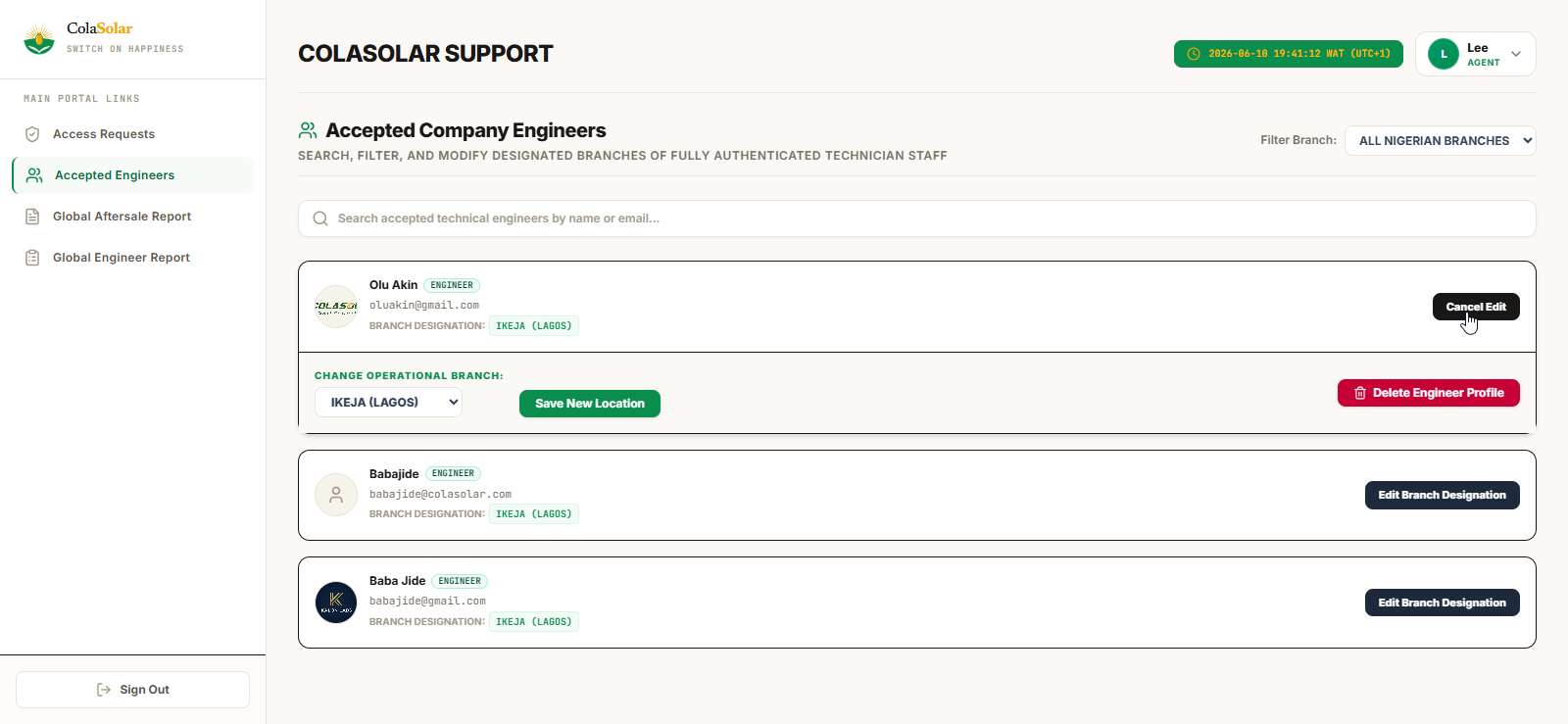 Accepted Engineer Dashboard
